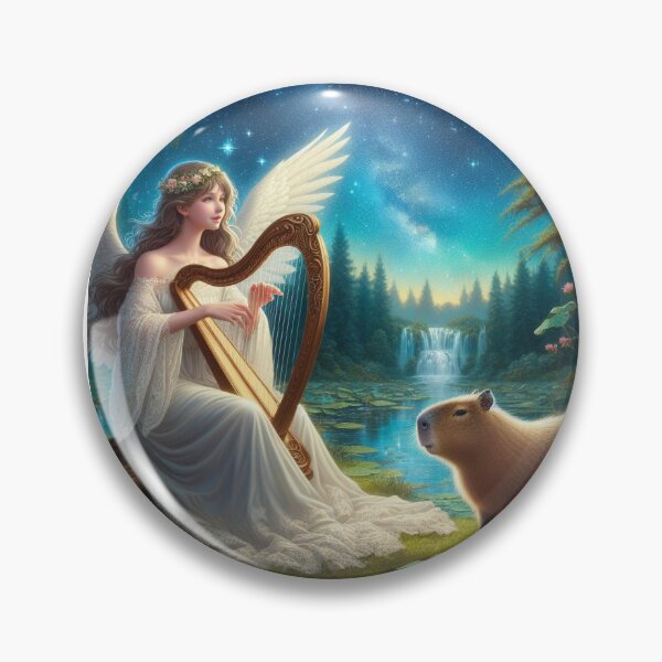 Item preview, Capybara and Harp Angel3 designed and sold by Capybara Art Lover.