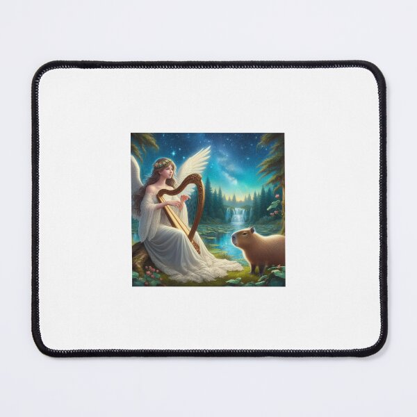 Item preview, Capybara and Harp Angel3 designed and sold by Capybara Art Lover.