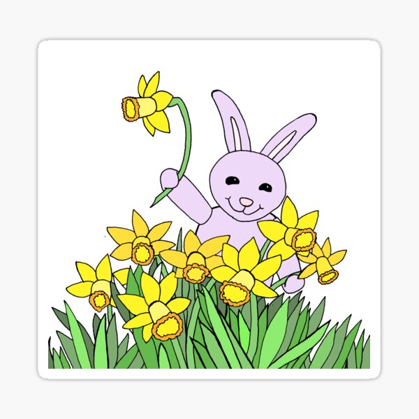 Item preview, Daffodil Bunny Welcoming the Spring designed and sold by JoyousArt4u.