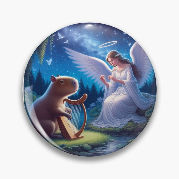 Item preview, Capybara and Harp Angel4 designed and sold by Capybara Art Lover.