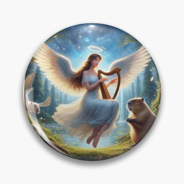 Item preview, Capybara and Harp Angel5 designed and sold by Capybara Art Lover.