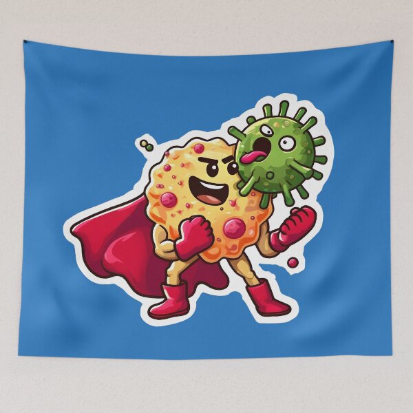 Item preview, Macrophage Hero: Battling Baddie Bacteria Sticker designed and sold by Molecularmerch.