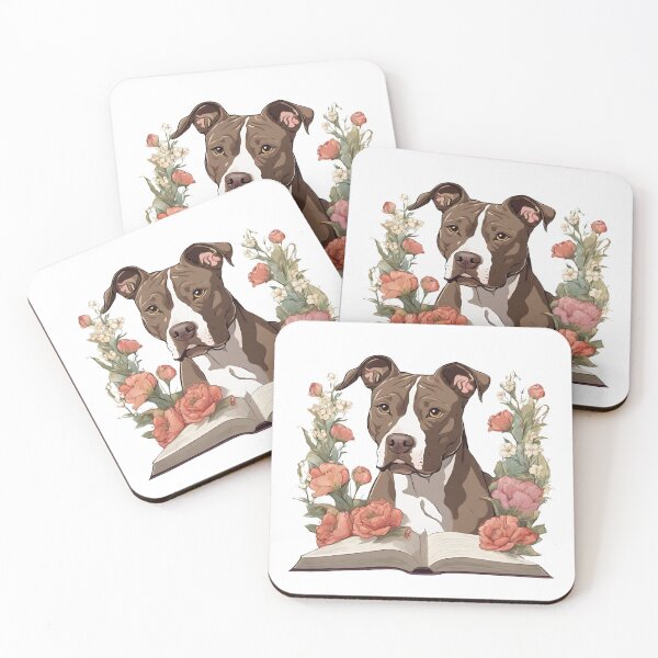 Item preview, Florisitc flowers Dog American Pit Bull Terrier Dog designed and sold by GoodyPaws.