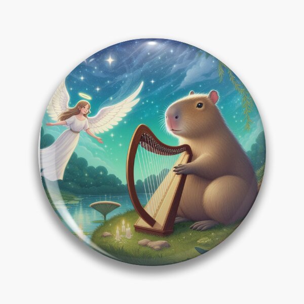 Item preview, Capybara and Harp Angel7 designed and sold by Capybara Art Lover.