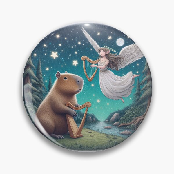 Item preview, Capybara and Harp Angel8 designed and sold by Capybara Art Lover.