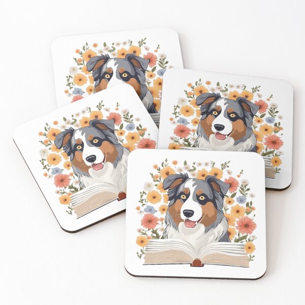 Item preview, Florisitc flowers Dog Australian Shepherd Dog designed and sold by GoodyPaws.