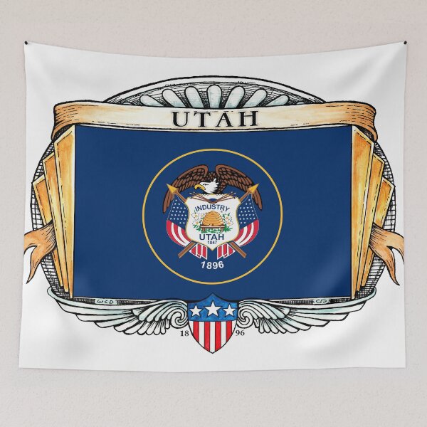 Item preview, Utah Art Deco Design with Flag designed and sold by Cleave.