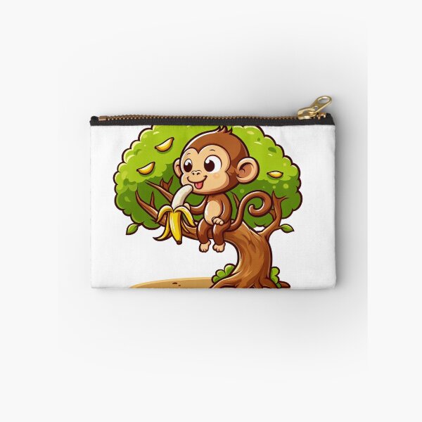 Item preview, Cartoon monkey eat banana on tree designed and sold by MzulhilmiZam.