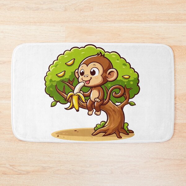 Item preview, Cartoon monkey eat banana on tree designed and sold by MzulhilmiZam.