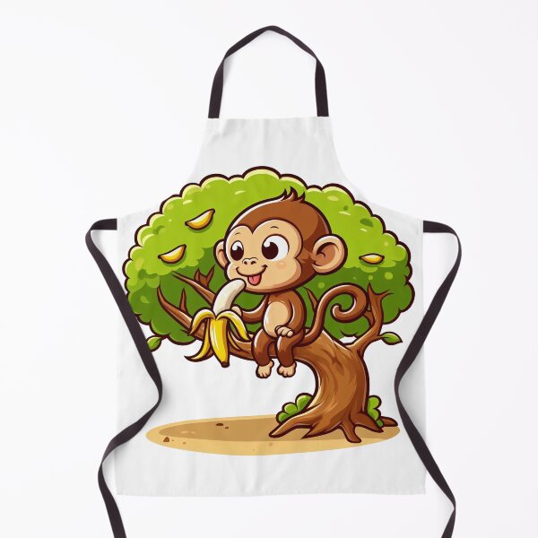 Item preview, Cartoon monkey eat banana on tree designed and sold by MzulhilmiZam.