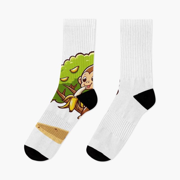 Item preview, Cartoon monkey eat banana on tree designed and sold by MzulhilmiZam.