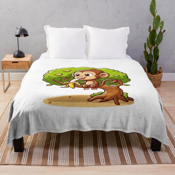 Item preview, Cartoon monkey eat banana on tree designed and sold by MzulhilmiZam.