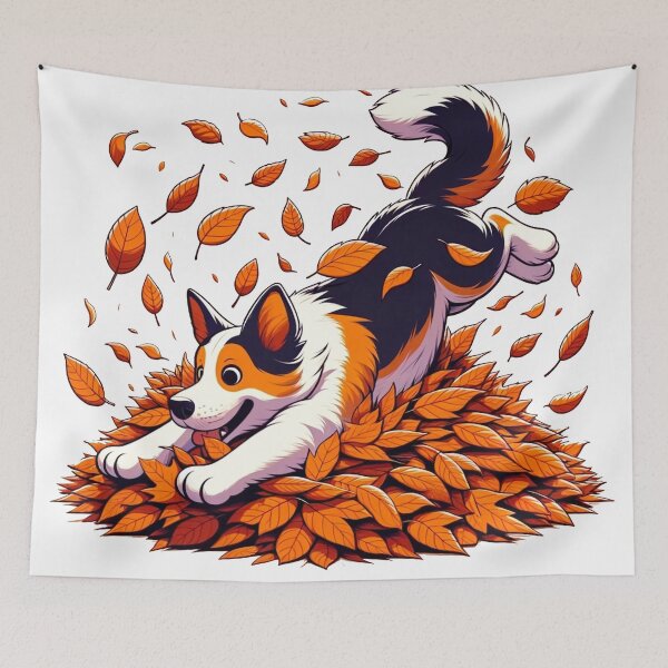Item preview, Puppy Playing in Leaves designed and sold by Platinumpalette.