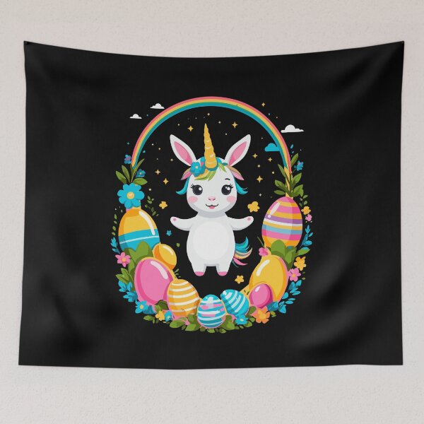 Item preview, Funny unicorn Easter bunny. Cute Easter unicorn designed and sold by LuminOrb.