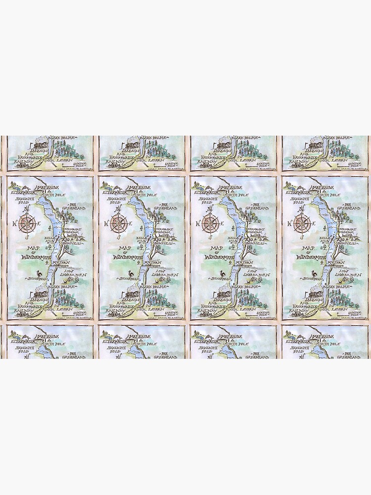 Thumbnail 6 of 6, Coffee Mug, Swallows and Amazons map of Windermere in spring colours - designed and sold by SophieNeville.