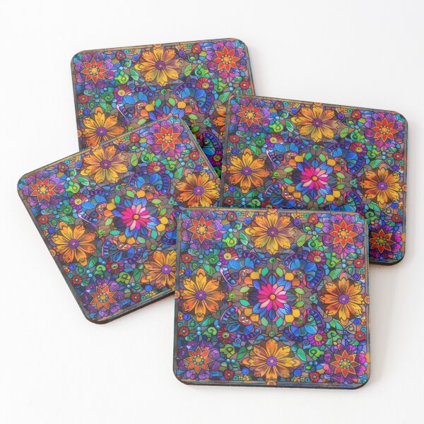 Artikelvorschau, Buntes, wunderschönes Buntglas mit Boho-Muster, leuchtenden Farben und aufwendigen Details. entworfen und verkauft von PrettyPinkSkies.