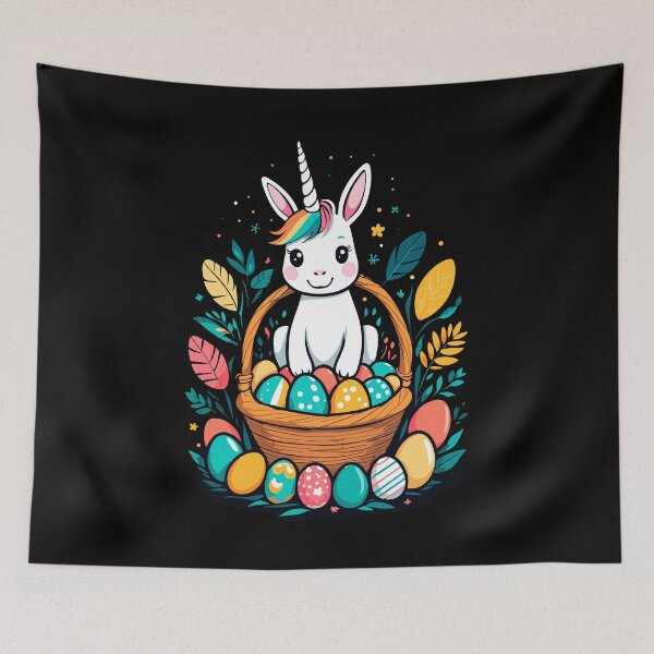 Item preview, Funny unicorn Easter bunny. Cute Easter unicorn designed and sold by LuminOrb.