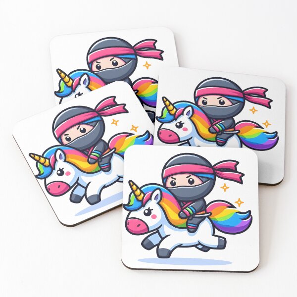 Item preview, Kawaii Ninja With Rainbow Scarf designed and sold by CanvasCutie.