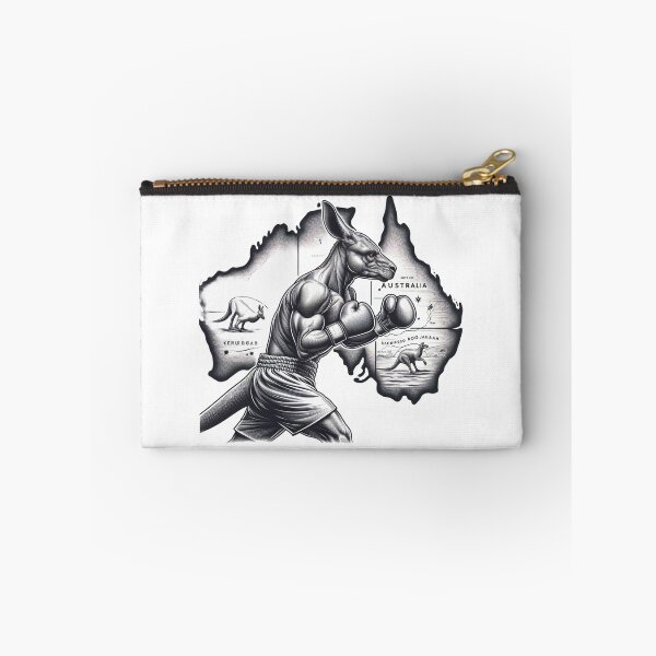 Item preview, boxing kangaroo Australia Black and white  designed and sold by Martial-Art-23.