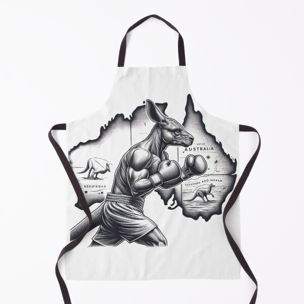 Item preview, boxing kangaroo Australia Black and white  designed and sold by Martial-Art-23.