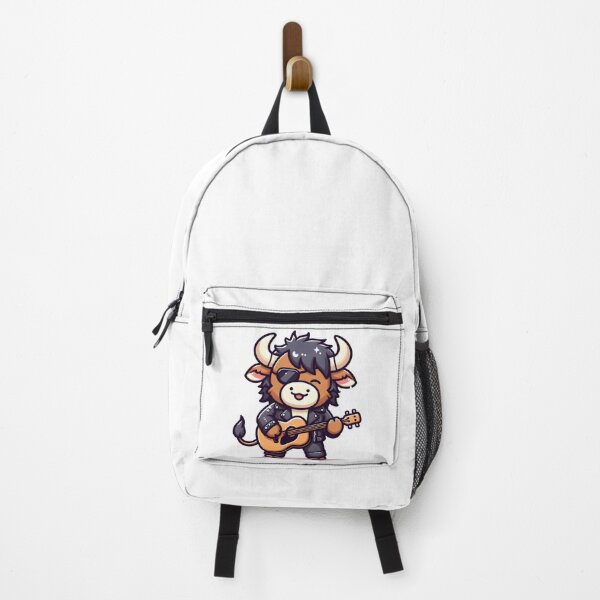 Item preview, Kawaii Delightful Minotaur With Rockstar Leather Jacket Playing Guitar designed and sold by CanvasCutie.