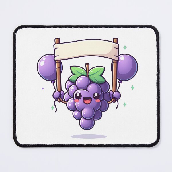 Item preview, Kawaii Grapes: Holding A Banner designed and sold by CanvasCutie.