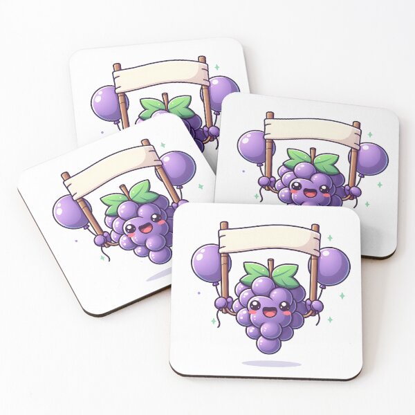 Item preview, Kawaii Grapes: Holding A Banner designed and sold by CanvasCutie.