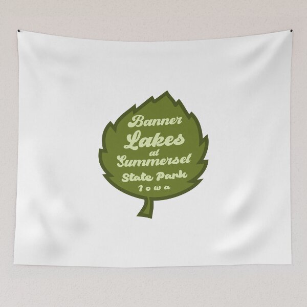 Item preview, Banner Lakes at Summerset State Park Iowa Leaf designed and sold by bivenart.