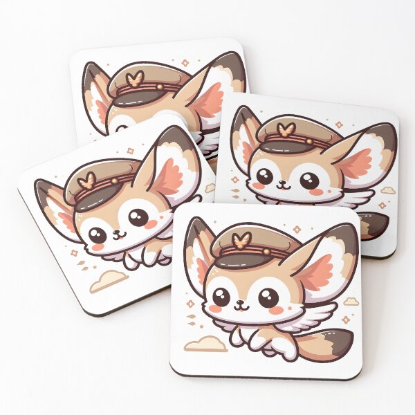 Item preview, Kawaii Fennec With Aviator Hat designed and sold by CanvasCutie.