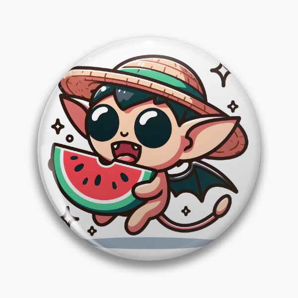 Item preview, Kawaii Dynamic Imp With Sun Hat designed and sold by CanvasCutie.