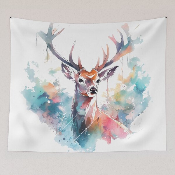 Item preview, watercolor deer designed and sold by maniabx.