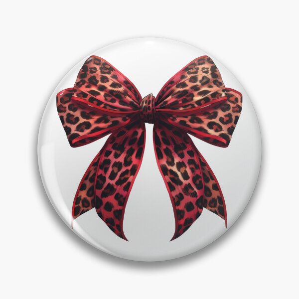 Item preview, Aesthetic Cute Red Leopard Print Bow designed and sold by DigitalLegends1.