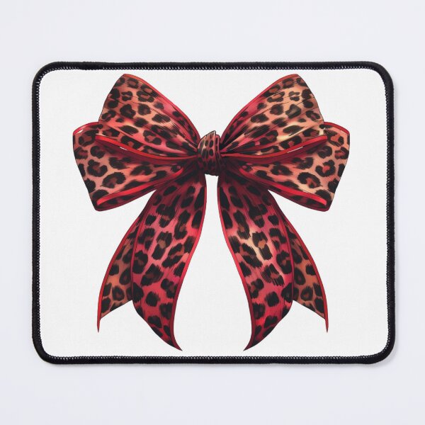 Item preview, Aesthetic Cute Red Leopard Print Bow designed and sold by DigitalLegends1.