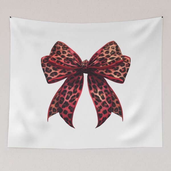 Item preview, Aesthetic Cute Red Leopard Print Bow designed and sold by DigitalLegends1.