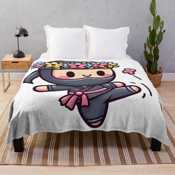 Item preview, Kawaii Ninja With Flower Crown designed and sold by CanvasCutie.