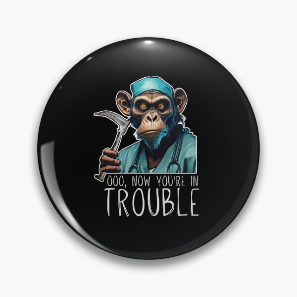 Item preview, Chimpanzee Monkey Anesthesiologist Funny CRNA Anesthesia Design designed and sold by Buckanesthesia.