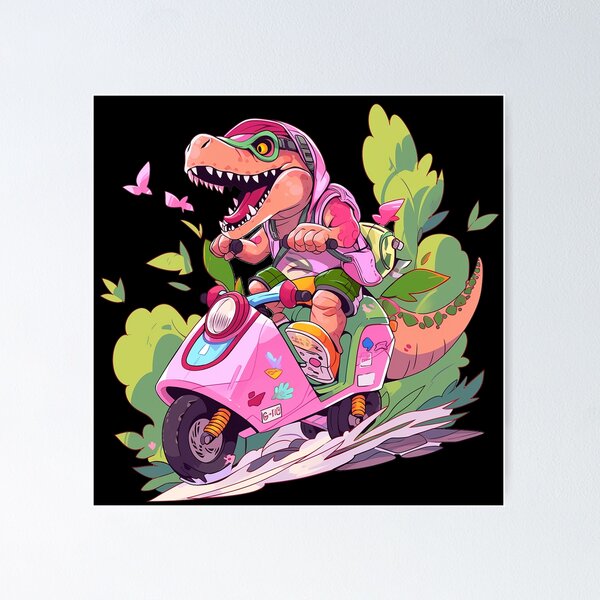 Item preview, dinosaur raptor riding motor bike designed and sold by maniabx.