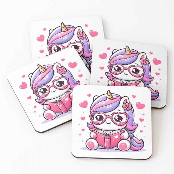 Item preview, Kawaii Adorable Unicorn: Glasses With Hearts On The Frames designed and sold by CanvasCutie.