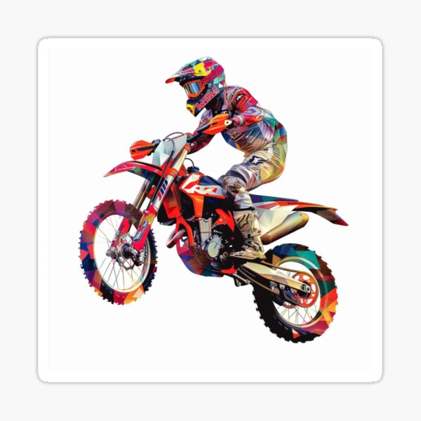 Item preview, Motocross rider performing jump geometric patterns  Active Outdoors Inspired Art designed and sold by CDC40.