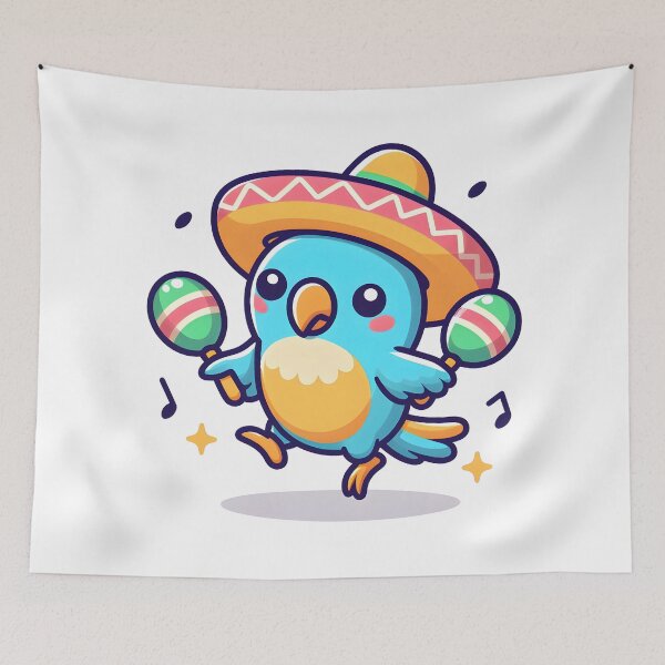 Item preview, Kawaii Parrot With Sombrero designed and sold by CanvasCutie.