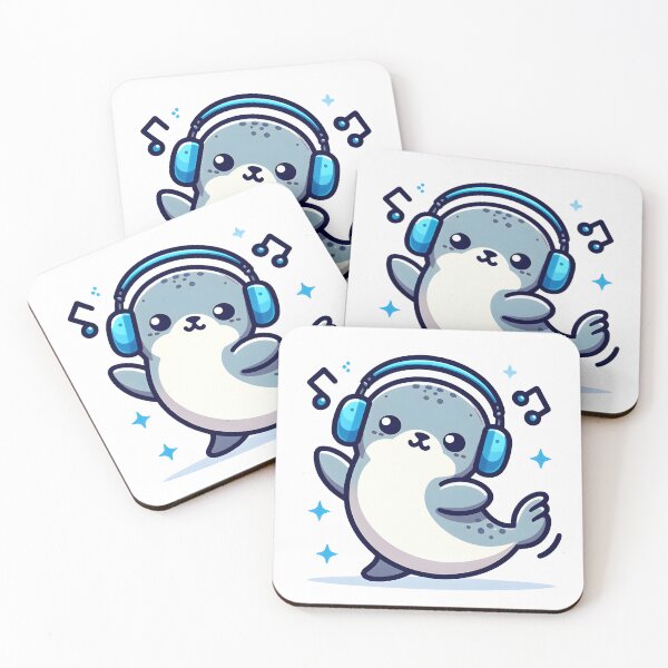 Item preview, Kawaii Seal With Headphones designed and sold by CanvasCutie.
