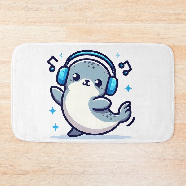 Item preview, Kawaii Seal With Headphones designed and sold by CanvasCutie.