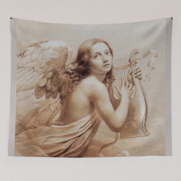 Item preview, ANGEL PLAYING LYRA OVER THE CLOUDS IN BROWN SEPIA designed and sold by BulganLumini.