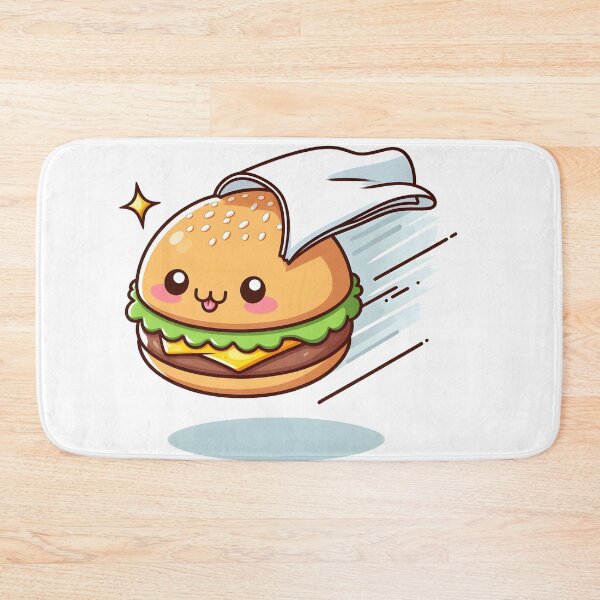 Item preview, Kawaii Burger Flying With Napkin designed and sold by CanvasCutie.