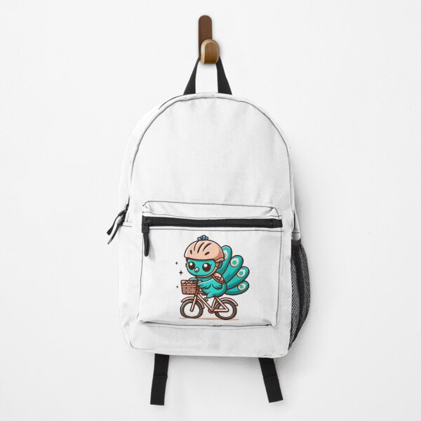 Item preview, Kawaii Peacock With A Helmet Riding A Bicycle designed and sold by CanvasCutie.
