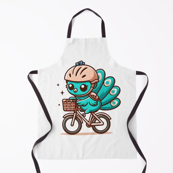 Item preview, Kawaii Peacock With A Helmet Riding A Bicycle designed and sold by CanvasCutie.