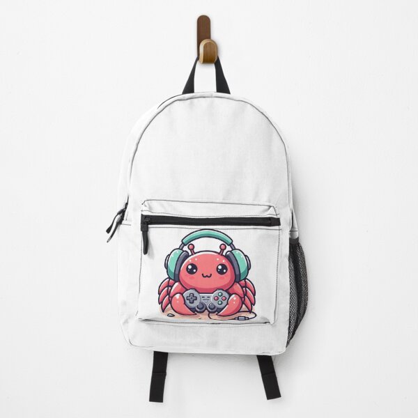 Item preview, Kawaii Crab: Gamer Headphones And Holding A Game Controller designed and sold by CanvasCutie.