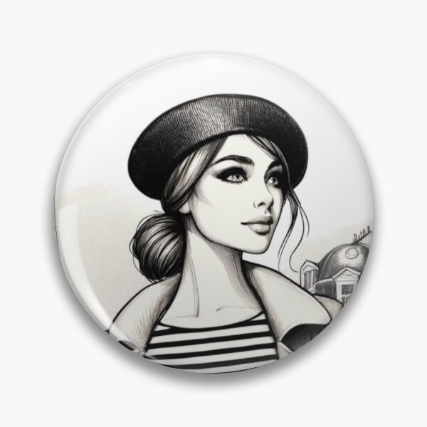 Item preview, Woman in beret with a bag designed and sold by Magdalena-7.