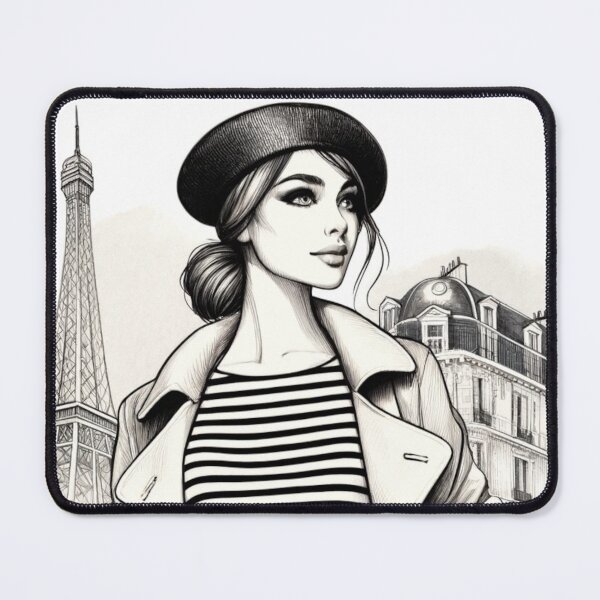 Item preview, Woman in beret with a bag designed and sold by Magdalena-7.