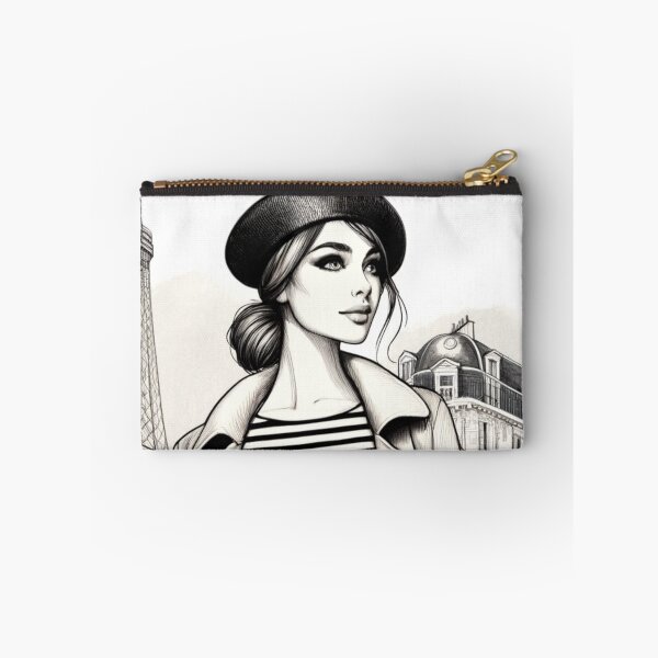 Item preview, Woman in beret with a bag designed and sold by Magdalena-7.